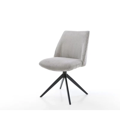 Afbeelding van DELIFE Draaistoel Elso Flex koord zilver grijs kruisframe breed zwart 360 draaibaar rocker functie pocketveer kern