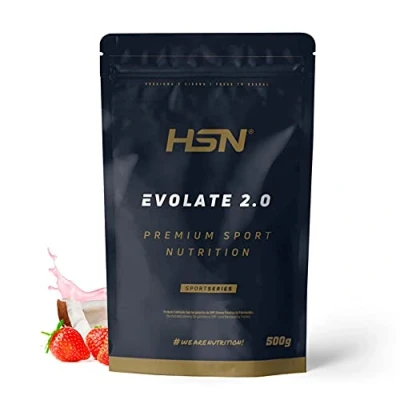 Afbeelding van HSN Evolate 2.0 wei eiwitisolaat, kokosaardbeismaak, 500 g = 16 blikjes per verpakking, proteïne isolaten CFM + spijsverteringsenzymen, niet GMO, vegetarisch, gluten en sojavrij