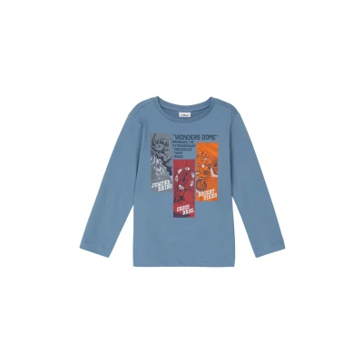 Afbeelding van s.Oliver MIT Frontprint Longsleeve voor kinderen, Maat: 128/134, Hellblau