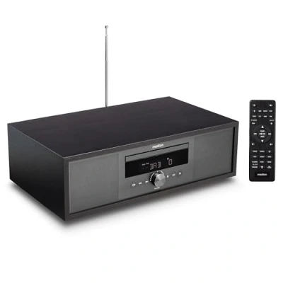 Afbeelding van Medion P64145 All in One audiosysteem antraciet DAB+/PLL FM stereoradio Bluetooth CD/MP3 speler afspelen van muziekbestanden vanaf USB stick elegant ontwerpm 2 x 15 W RMS