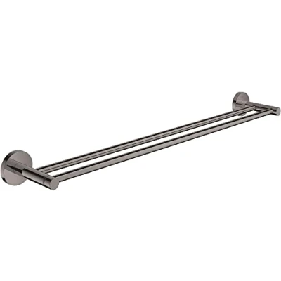 Afbeelding van Grohe essentials handdoekhouder rond wand 2x stang 2 gats 600mm functioneel hard graphite 40802a01