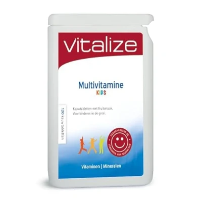 Afbeelding van Vitalize Multivitamine Kids 120 Kauwtabletten voor kinderen met fruitsmaak (Lactosevrij!) Vitaminen en mineralen ter ondersteuning van in de groei