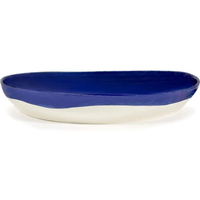 Afbeelding van Serax FEAST Lapis Lazuli Swirl Dots L serveerschaal 35 cm Donkerblauw