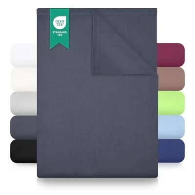 Afbeelding van GREEN MARK Textilien Klassieke lakens Bedlaken Laken Linnen doek Huisdoek 100% katoen zonder elastiek vele maten en kleuren Maat: 180x275 cm, antraciet grijs