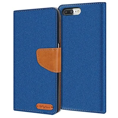 Afbeelding van Verco Hoesje voor iPhone 8 Plus Book Case, 7 Wallet Flip Case compatibel met Apple / Telefoonhoes Kaarthouders slots, Blauw