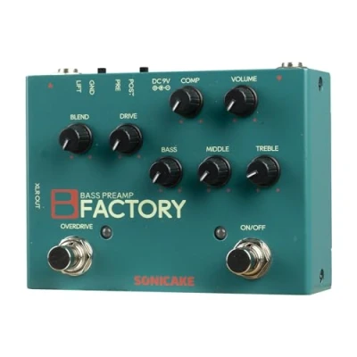 Afbeelding van SONICAKE Bass pedaal met overdrive analoge voorversterker EQ 3 band compressie effect XLR B Factory uitgang