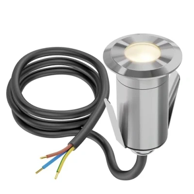 Afbeelding van ledscom.de LED grond inbouwlamp GLOX voor buiten, IP67, aluminium, rond, 33mm Ø, warm wit, mat, grondlamp, tuinlamp, buitenlamp, padlamp, buitenlamp