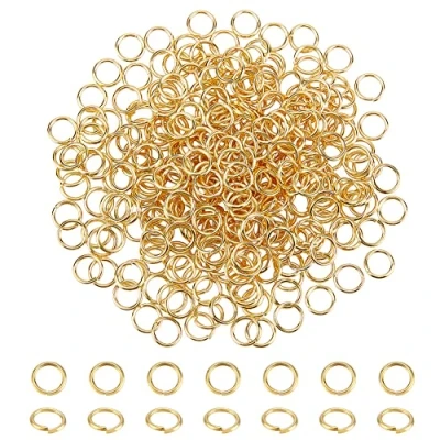 Afbeelding van PandaHall 360 stuks messing springringen, dicht, maar niet gesoldeerd, goud, 8x1 mm