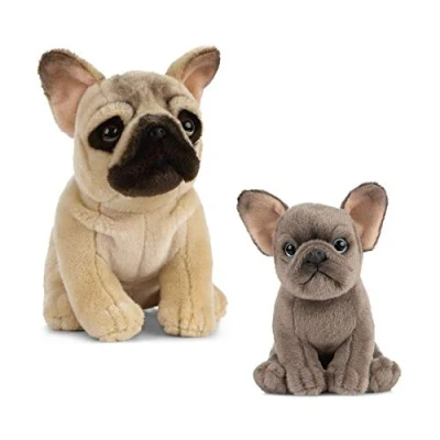 Afbeelding van Living Nature Soft Toy Gift Bundel Pluche Franse Bulldog (20cm) &amp; Puppy (16cm)