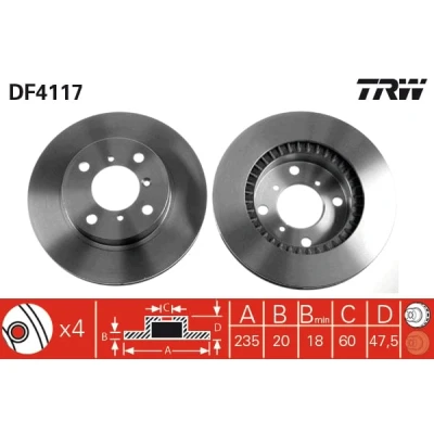 Afbeelding van Trw Remschijf DF4117