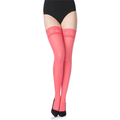 Afbeelding van Merry Style MS GB 791 Dames Stay Up Kousen 40 Denier licht glanzend elastische band Polyamide Koraalrood M / L