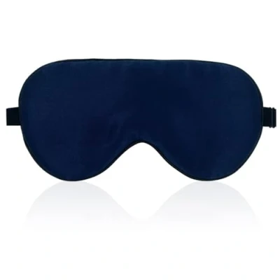 Afbeelding van townssilk 100% zijden slaapmasker met verstelbare riem, comfortabel en superzacht oogmasker marineblauw