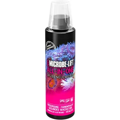 Afbeelding van Microbe Lift® Alles in één Koraalvoorraad. Spoorelementen en vitamines voor een ongecompliceerde verzorging van zeeaquaria. Verhoogt de groei intensiveert kleuren. inhoud 118ml.