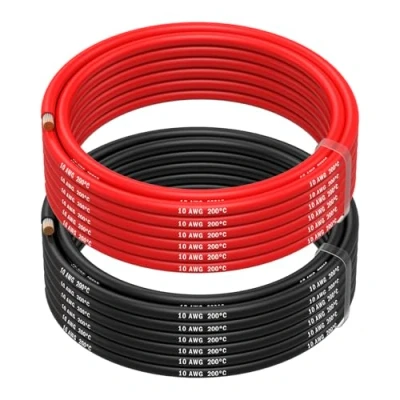 Afbeelding van MMOBIEL 10 AWG Siliconen Elektrische Draad Gauge (5,26mm²) Vertinde Koperkabel 2 Aparte Draden Rood &amp; Zwart Elk 5 m voor RC, Drones, 3D Printers, Batterijen, Luidsprekerdraden, Led Strips