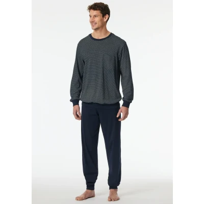 Afbeelding van Schiesser Pyjama lang met manchetten Nightwear set, Nachtblauw 182196, 27