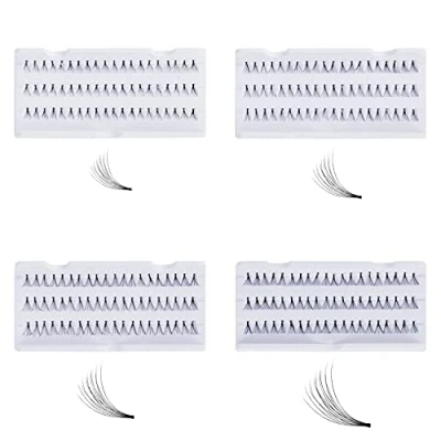 Afbeelding van Kurtzy Individuele Wimper Extensions (4 Pak) 8, 10, 12 en 14 mm Gemixte Lengte Premium Kort Lange Valse Cluster Wimpers voor Krullen, Lengte, Volume Dikte Natuurlijke &amp; Dramatische Looks