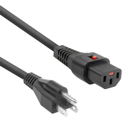 Afbeelding van ACT AK5333 Netsnoer USA Male/C13 IEC Lock Zwart 2 meter PC1063 5 Pack