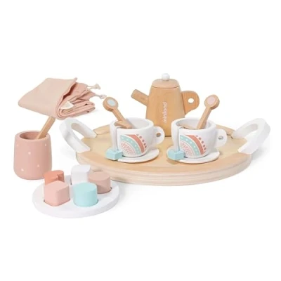 Afbeelding van Houten theeset (18 delig)
