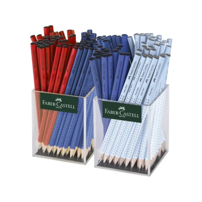 Afbeelding van Potlood Faber Castell Grip 2001 B in 2 kokers,144stuks blauw, rood, sk