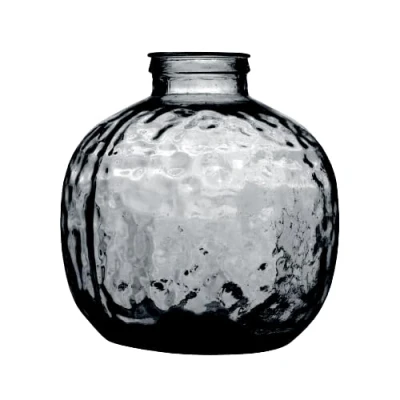 Afbeelding van Natural Living Bloemenvaas Lourdes grijs transparant gerecycled glas D25 x H30 cm Ronde vorm Vazen