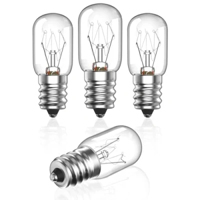 Afbeelding van Bonlux Leuchtmittel E14 15W Backofenlampe T22 Kühlschrank Glühbirne T20 Salzlampe Birne Dimmbar Salzkristalllampe 15 Watt 300 Grad Ofenbirne 220 240V Warmweiß 2700K 4 Stück