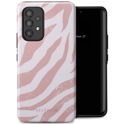 Afbeelding van Samsung Galaxy A53 Hoesje Kunststof Selencia Hardcase/Backcover Colorful Zebra Old Pink Telefoonhoesje