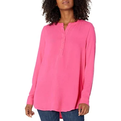 Afbeelding van Amazon Essentials vrouwen lange mouwen geweven blouse,Helder Roze,S M