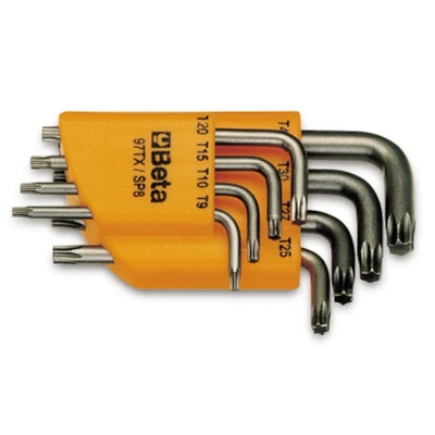 Afbeelding van Beta 8 delige set haakse stiftsleutels voor Torx® schroeven (art. 97TX) met support 97TX/SC8 000970064