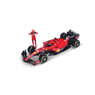 Afbeelding van Ferrari SF 23 Charles Leclerc nr. 16 seizoen 2023 Formule 1 F1 schaal 1/24 cm modelauto met pilotenfiguur DieCast BBurago 18 26809 55
