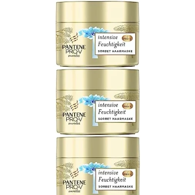 Afbeelding van Pantene Pro V Miracles Sorbet haarmasker, intensieve vochtigheid, biotine + baobabessence, verpakking van 3 stuks (3 x 160 ml)