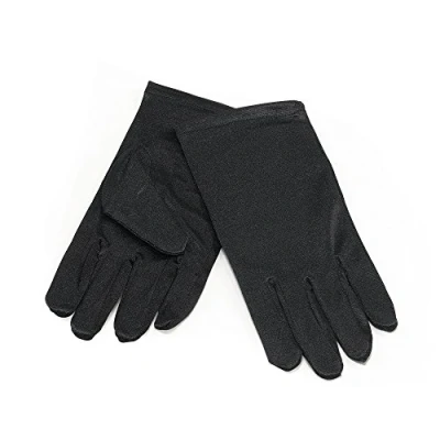 Afbeelding van Verkleed handschoenen voor kinderen zwart polyester one size kort model Verkleedhandschoenen