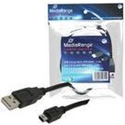 Afbeelding van MediaRange Oplaad en synchronisatiekabel, USB 2.0 naar mini B