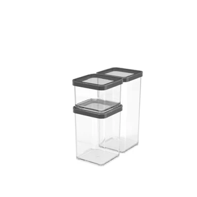 Afbeelding van Rotho Loft Set van 3 opbergblikken LOFT, Kunststof (PP) BPA vrij, transparant, (21.2 x 11.4 23.5 cm)