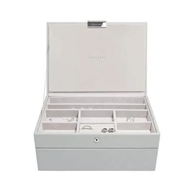 Afbeelding van Stackers Pebble Grey Classic Sieradendoos, set van 2