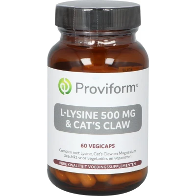 Afbeelding van Proviform L Lysine 500mg &amp; Cat&#039;s Claw Vegicaps