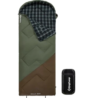 Afbeelding van KingCamp Unisex volwassenen slaapzak winter, 300G groen/bruin L, 230x90cm