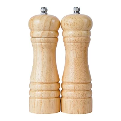 Afbeelding van Pepermolen en Zoutmolen, Harde &amp; Verstelbare Keramische Molen, Rubber hout, 16,5cm Hoogte