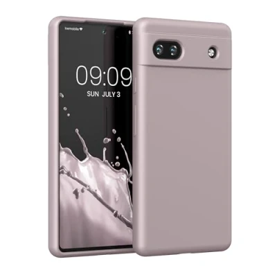 Afbeelding van kwmobile telefoonhoesje geschikt voor Google Pixel 6a Hoesje met siliconen coating Smartphone case in lila wolk