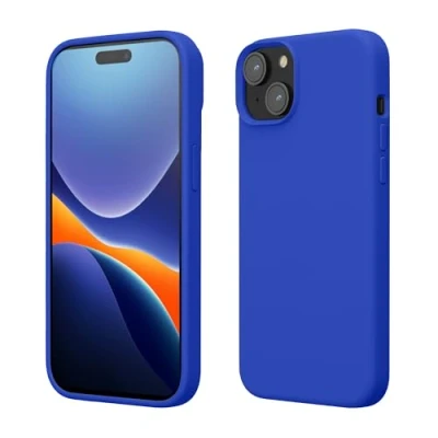Afbeelding van kwmobile Case voor iPhone 15 Plus Slank TPU Hoesje met Zachte Afwerking In Baltisch blauw