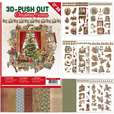 Afbeelding van 3D Push Out book 36 Christmas Scenes