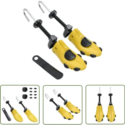 Afbeelding van vidaXL Schoenspanners met schoenlepel EU 37 41 kunststof geel Schoen Lepel Schoenen Formaat Comfort Vrouwen Maat