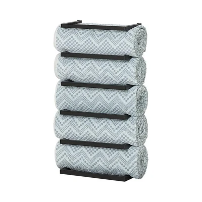 Afbeelding van Sealskin Carre Handdoekrek Wand Stapel 48x24x12cm Mat Zwart