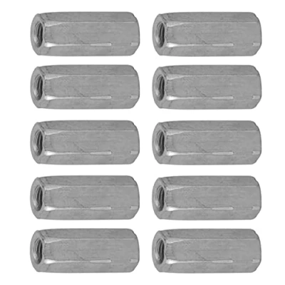 Afbeelding van M6 Lange Staaf Moer Zeskantmoer Binnendraad Rechte Fitting Hexagon Bar Draadstang Stang Studding Hex Verzinkt 10 stks (M6 * 25)