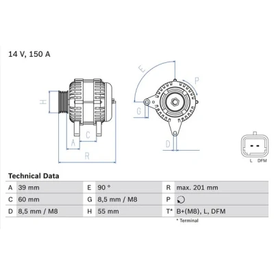 Afbeelding van Bosch Alternator/Dynamo 0 986 080 400