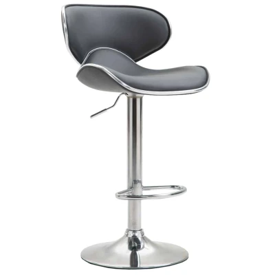 Afbeelding van Barkruk Notodden Kunstleer Chrome frame Grijs