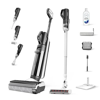 Afbeelding van Tineco Slimme nat en droogzuiger Floor One S5 Combo Power Kit snoerloze bodemreiniger, dierenharen, harde vloeren, kantoor, multifunctioneel, ultralicht, led display, wifi, app