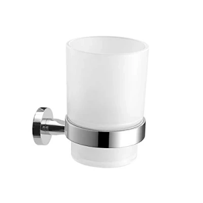 Afbeelding van Tandenborstelhouder, Frosted Glass Tumbler roestvrij staal 18/10 wandsteun