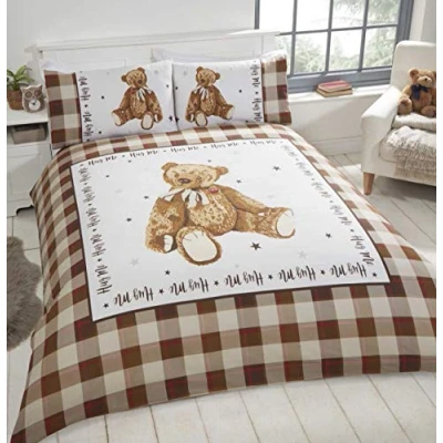 Afbeelding van Dekbedovertrek Hug me bear Natural Blended Katoen 135x200cm 1st. 50x75cm Kussensloop
