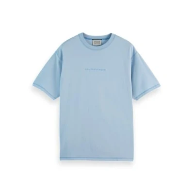 Afbeelding van Scotch &amp; Soda Front Chest LOGO Tshirt print, Heren, Maat: XL, Sky blue