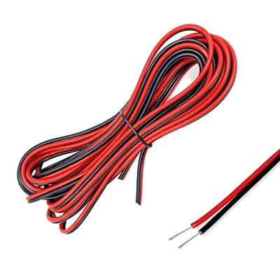 Afbeelding van Sixfolo 15M 22AWG Elektrische Draad Kabel 2 Core Zwart Rode Flexibele Stranded Tinned Koper PVC LED voor Enige Kleur Strip Uitbreidingskabel
